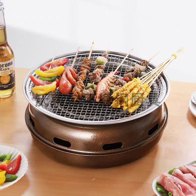 Korean Bbq Grill - Koreanischer Runder BBQ-Grill Tragbarer Holzkohlegrill für