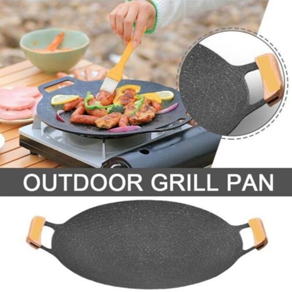 Korean Bbq Grill - 30/32/34/36/38cm Koreanische BBQ-Grillpfanne Hitzebeständiger Halter Runde